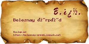 Beleznay Árpád névjegykártya