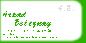 arpad beleznay business card